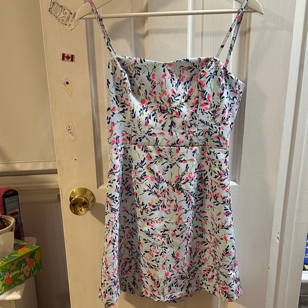 French Connection Floral Mini Dress - Pink and Blue
